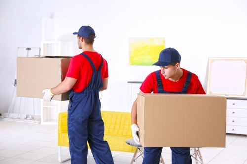 Removal van and moving boxes ready for a home move in Uxbridge
