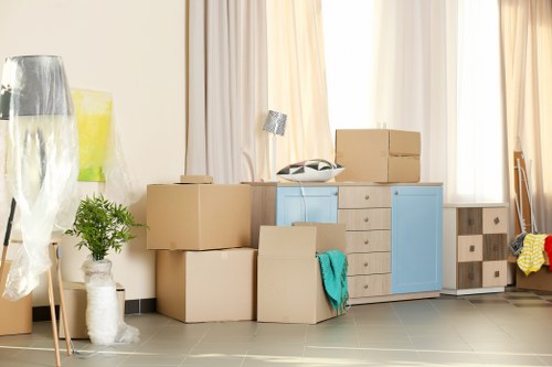 Booking confirmation and move planning documents on a desk