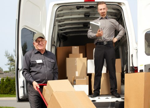 Packed boxes and labelled items ready for a flat move in Uxbridge