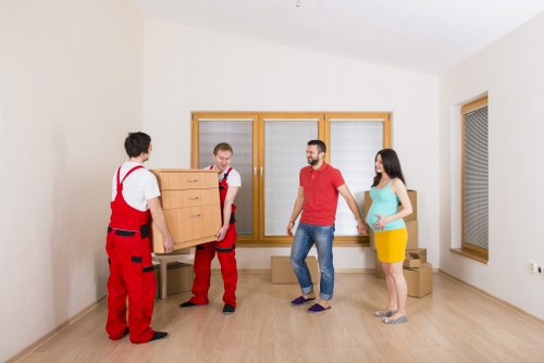 Household moving items in a Uxbridge flat or apartment setting