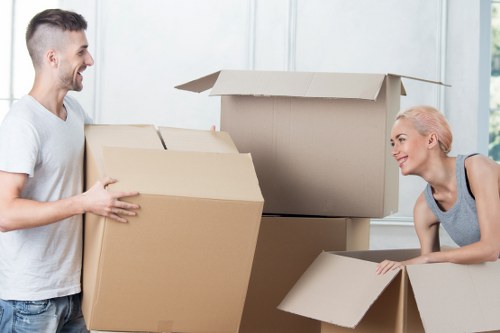 Boxes and furniture showing load-based pricing for removals